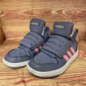 Adidas Pink & Purple Leather Sneakers Shoes Girls Childrens Kids Size 10K F35832